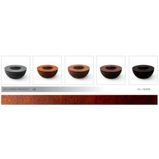 brasero rond acier corten phobos