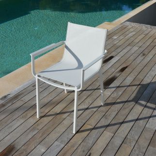 Fauteuil de jardin aluminium, fauteuil alu exterieur empilable