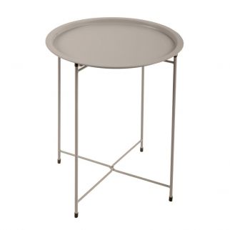 table appoint acier plateau- amovible gris clair