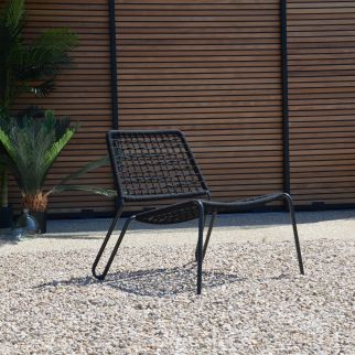 fauteuil bas de jardin corde gris
