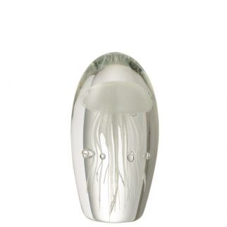 presse papier verre blanc