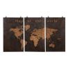 Triptyque carte du monde en bois L 210cm