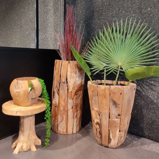 Pot rond en teck Ø50 X 60cm
