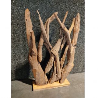 Sculpture de branches en teck H 120 cm