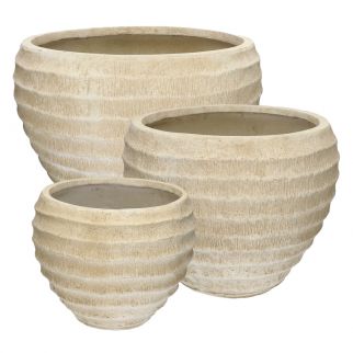 pot fibre d'argile blanc medium