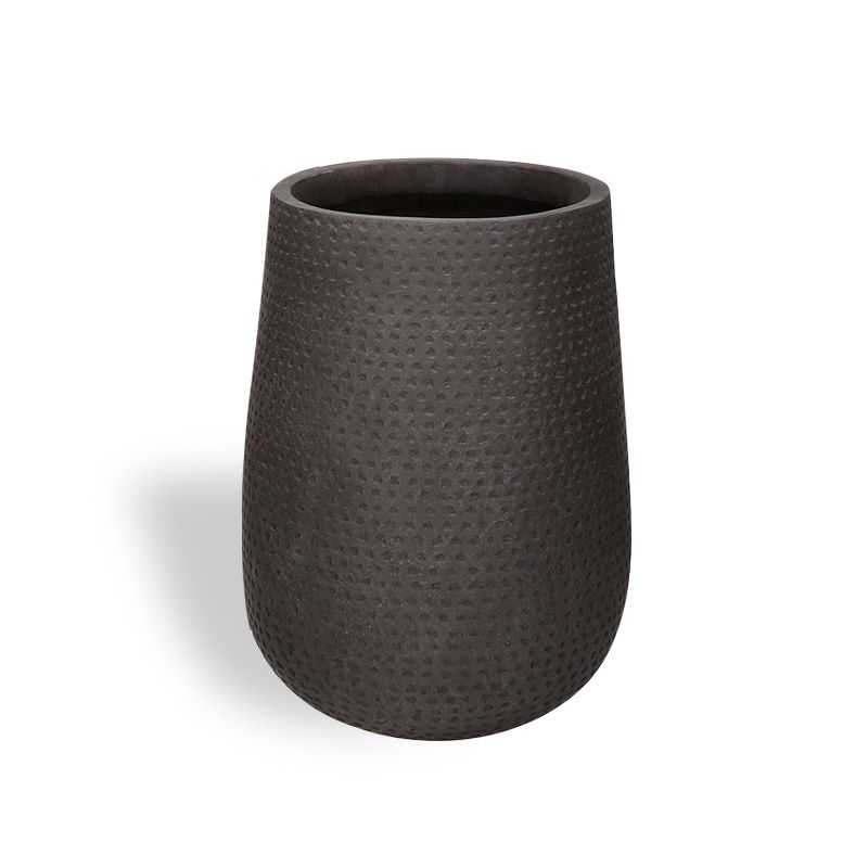 pot fibre d'argile marron large