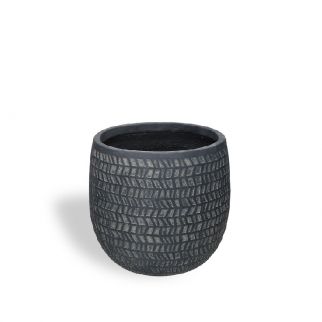 pot fibre d'argile gris medium
