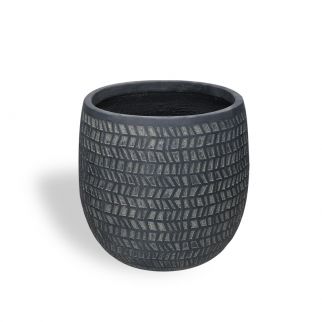 pot fibre d'argile gris large