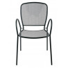 Fauteuil de jardin empilable acier, chaise extérieur de jardin métal noir