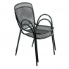 Fauteuil de jardin empilable acier, chaise extérieur de jardin métal noir