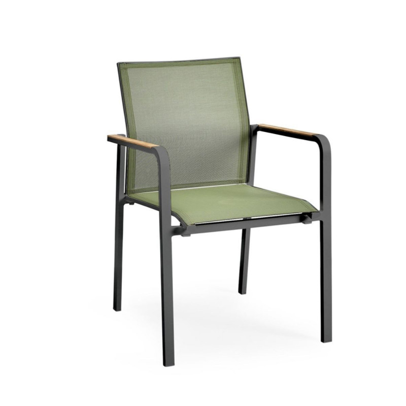 Fauteuil jardin exterieur teck, chaise jardin coloré accoudoir bois