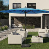 Parasol droit inclinable bleu rond