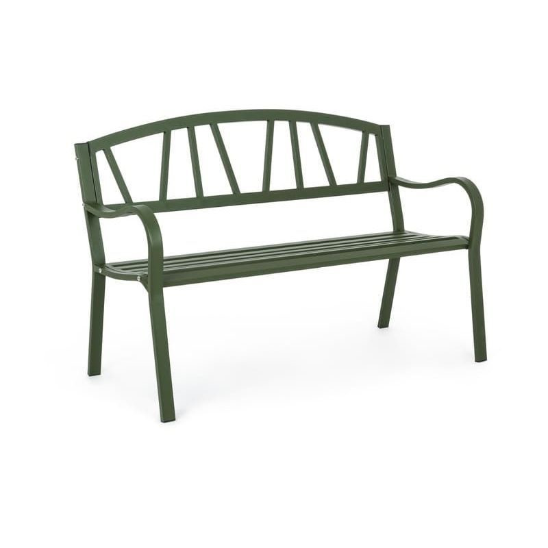 Banc en métal vert foncé