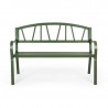 Banc de jardin en acier vert foncé