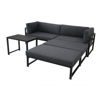 Salon canapé de jardin modulable, banquette canape extérieur modulable