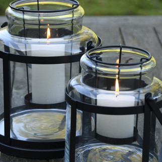 Photophore extérieur, lanterne en verre pour bougie design