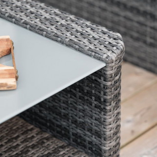 Set canapé 3 places + 2 fauteuils + 1 table - DALIA - Résine tressée