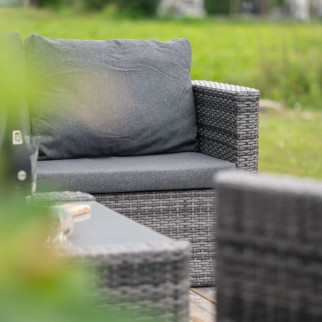 Set canapé 3 places + 2 fauteuils + 1 table - DALIA - Résine tressée