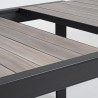 Table de jardin aluminium extensible, table de jardin imitation bois