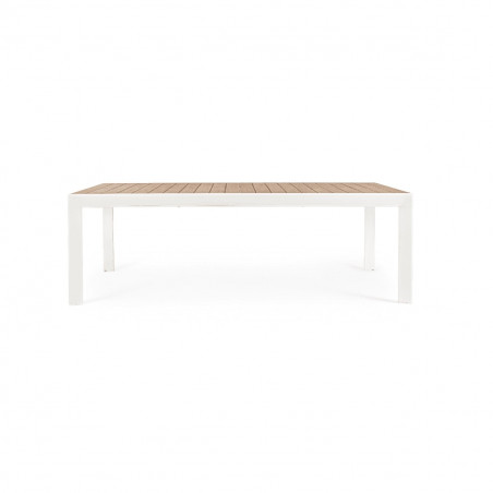 table de jardin blanche, imitation bois