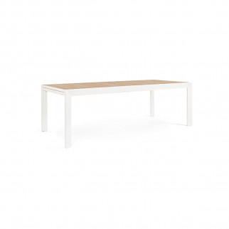 table de jardin blanche, imitation bois