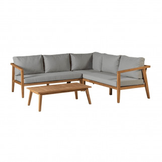 set canapé d'angle en bois