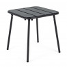 Petite table de jardin, table basse exterieur acier, table carrée balcon