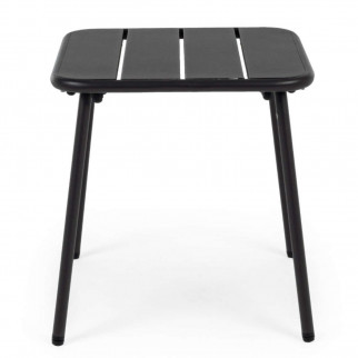 Petite table de jardin, table basse exterieur acier, table carrée balcon
