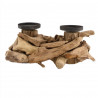 Bougeoir en bois flotté L32 X H14 cm