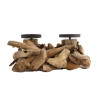 Bougeoir en bois flotté L32 X H14 cm