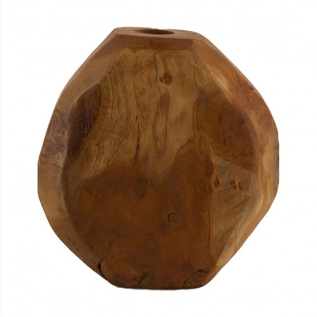 Vase en teck huilé L24 X l9 X H23 cm