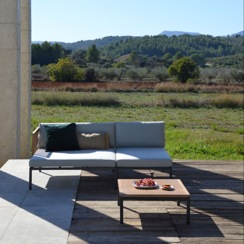 Canapé de jardin modulable, banquette extérieur