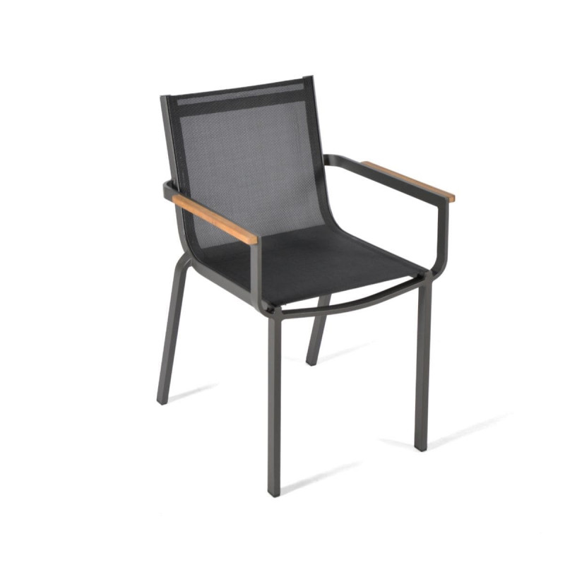 Fauteuil jardin exterieur teck, chaise jardin coloré accoudoir bois