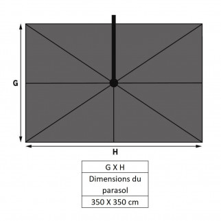 Parasol déporté 3m50 X 3m50 - Telescope T1