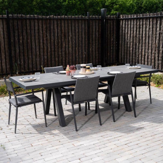 Table extensible KRION – alu / céramique –  L205/265 X I103 X H78