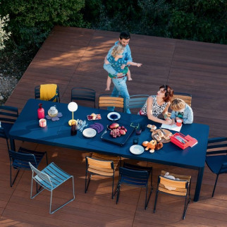 Table extensible 14 personnes, table ribambelle Fermob, 3 rallonges