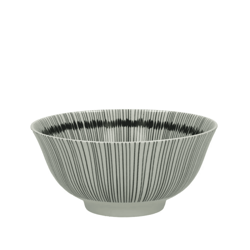 Bol rayé en porcelaine JUPON - Ø 15 cm