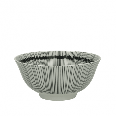Bol rayé en porcelaine JUPON - Ø 15 cm