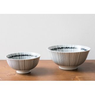 Bol rayé en porcelaine JUPON - Ø...