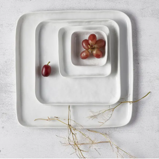 Grande assiette Porcelino carrée