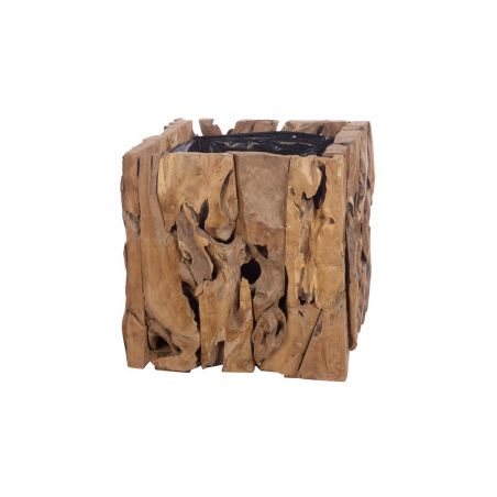 Pot carré en bois de teck Pot carré en bois de teck