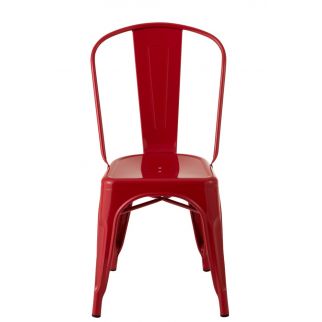 Chaise métal rouge