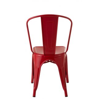 Chaise industrielle rouge