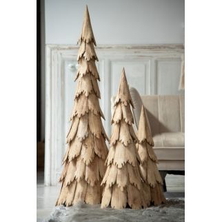 Sapin de Noel morceaux bois - Ø35 X H120 cm