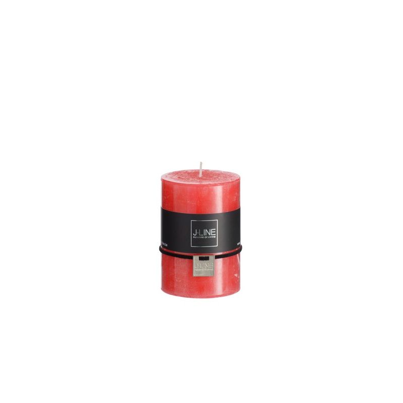 Bougie cylindrique rouge - Ø7 X H10 cm