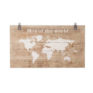 Tableau carte du monde bois