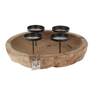 Bougeoir 4 bougies en teck