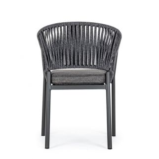 Fauteuil corde gris anthracite
