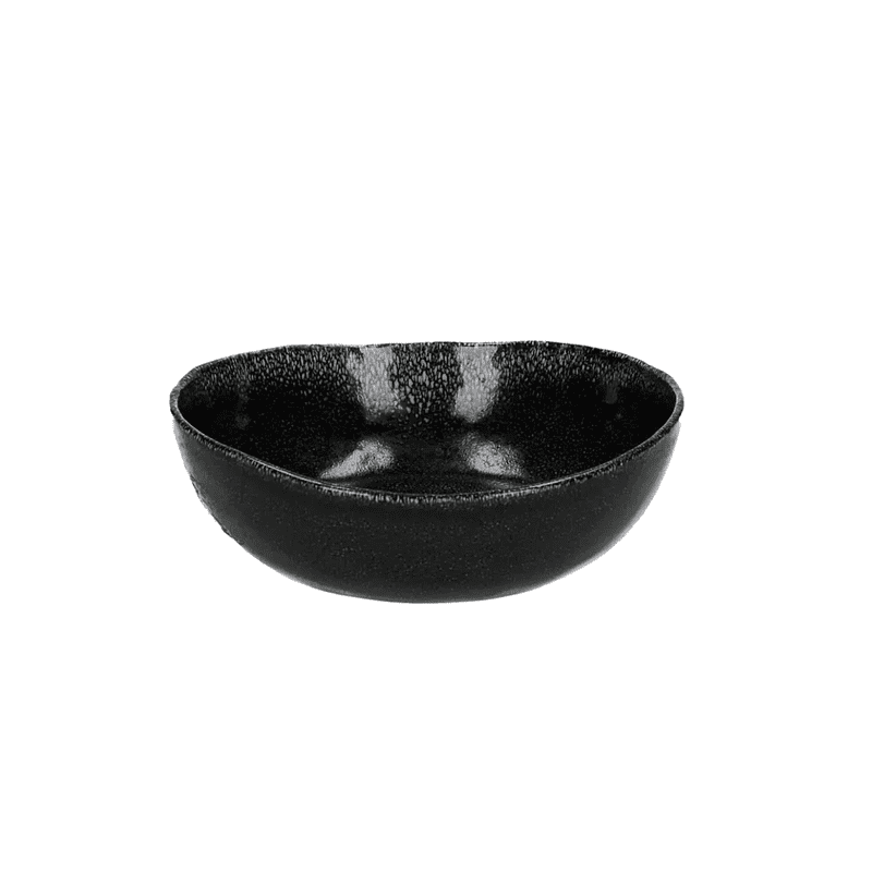 assiette creuse en grès noir pomax