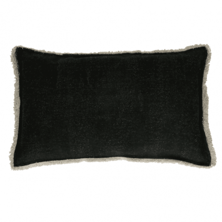 coussin noir en coton 50 cm pomax